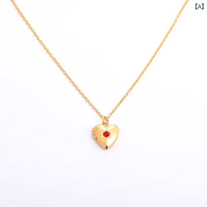 ・主な素材: 銅・加工: ストーン装飾・モチーフ: ハート・チェーンスタイル: あずきチェーン・ペンダント素材: 銅・長さ: 41cm～50cm・スタイル: アートレトロ・カテゴリ: ネックレス・対象: 女性