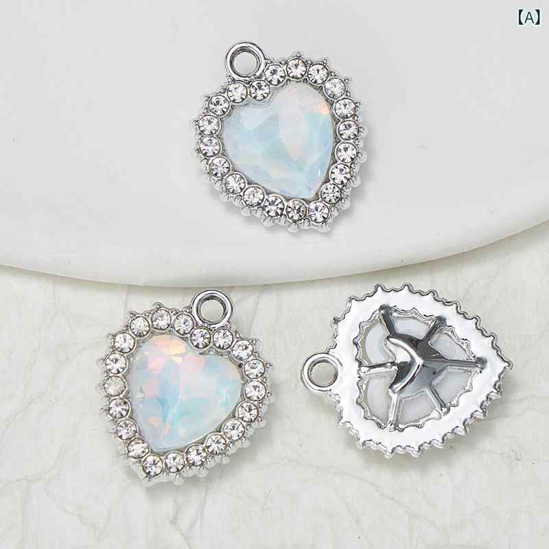 アクセサリーパーツ 尖ったハート形 花モチーフ ラインストーン ルースビーズ ガラス製 電気メッキ加工..