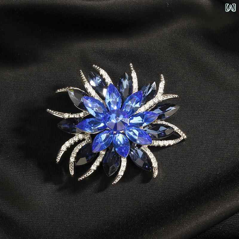 ブローチ レディース 銅製 マイクロセッティング ジルコニア 花 フラワー ファッション おしゃれ 韓国風 シンプル 高級感 エレガント 上品 飾りピン アクセサリー