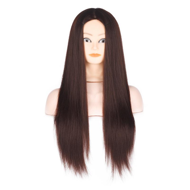 マネキンヘッド レディース ウィッグ用 髪の毛付き ヘアアレンジ 練習用 三つ編み 編み込み カット メイク練習 美容師 プロ仕様 ロング ストレート サロン専売 コテ不可