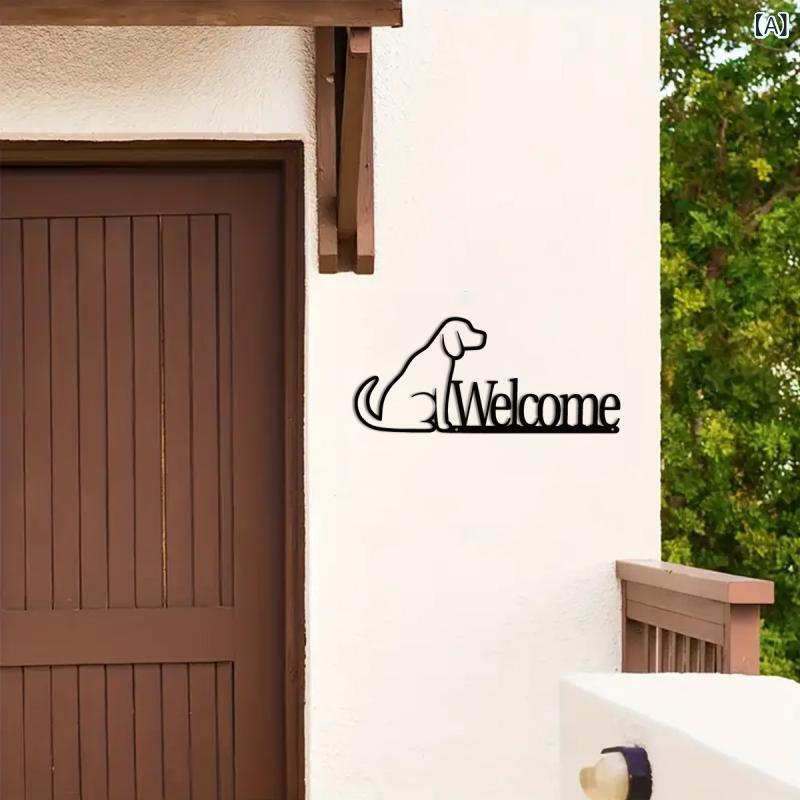ウォールデコ ウェルカム メタル 壁掛け リビング 玄関 廊下 子供部屋 書斎 バルコニー 壁面装飾 アメリカン モダン ブラック インテリア おしゃれ 雑貨(x2)