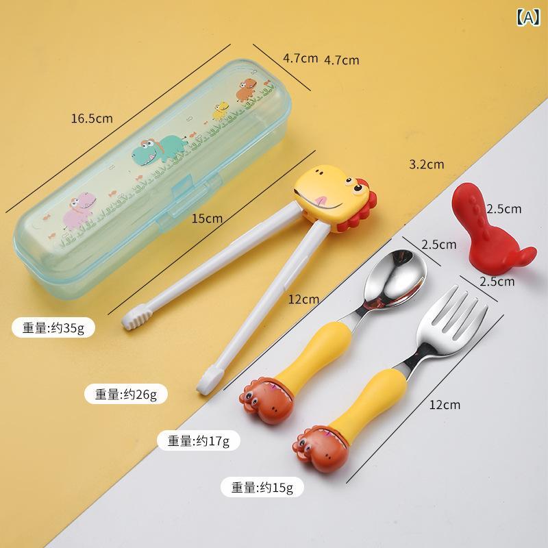 カトラリー キッズ ベビー 子供用 キャラクター フォーク スプーン お箸 食事練習 補助箸 トレーニング箸 携帯用 アウトドア 旅行 お出かけ PP シリコン製 アニマル かわいい お食事セット