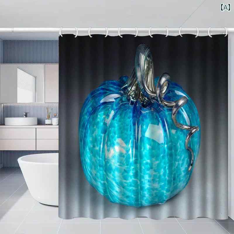 シャワーカーテン ガラス アートデザイン デジタルプリント 防水 防カビ ポリエステル製 ユニットバス 間仕切り 目隠し 上品 モダン バスルーム用 セット