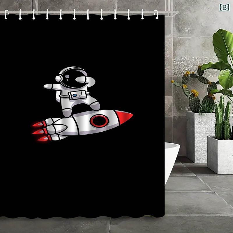 シャワーカーテン 防水 防カビ 3Dデジタルプリント ポリエステル バスルーム 間仕切り 目隠し おしゃれ モダンデザイン 免打孔 インテリア