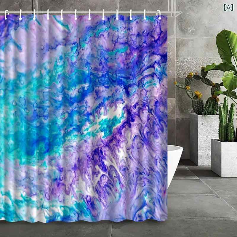 ・カテゴリ: シャワーカーテン・スタイル: モダンシンプル・素材: ポリエステル・柄: 大理石ストライプ・機能: 防水・取り付け方法: 穴あけ不要・サイズ展開: 90x180cm、120x180cm、150x180cm、180x180cm、...