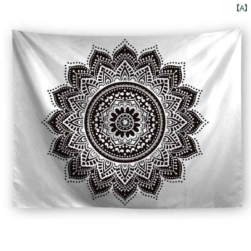 タペストリー 花柄 プリント ポリエステル製 モダン シンプル 手織り ウォールデコ リビング 寝室 子供..