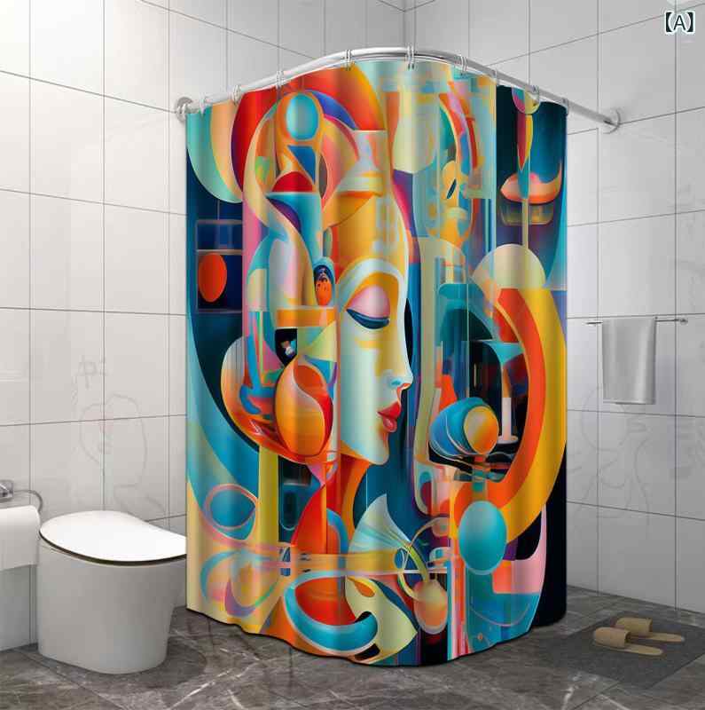 カーテン 防水 シャワーカーテン ポリエステル製 バスルーム お風呂 ユニットバス 目隠し 間仕切り 防カビ 速乾 おしゃれ モダン シンプル インテリア 多彩なデザイン