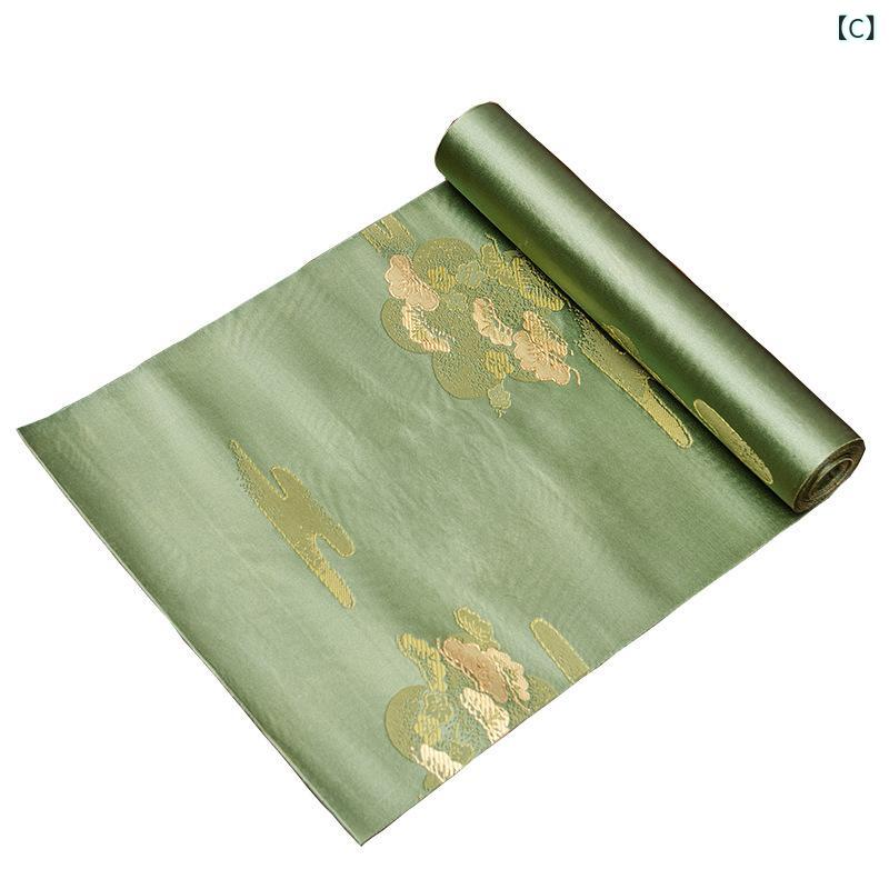 テーブルランナー 雲松織錦 新中華風 禅意 高級感 エレガント モダンテイスト 茶席 茶台用 テーブルクロス 再生繊維 アセテート リビング ダイニング 茶室 店舗用(x2)