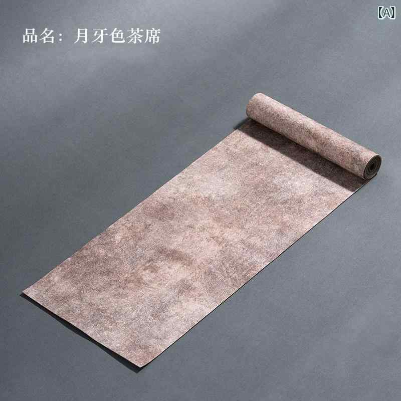 茶席マット テーブルランナー 新中華風 禅意モダン 超極細繊維 再生ポリプロピレン素材 防水 ドライティーセレモニー 茶室用 上質 エレガント 高級感 アイボリー ネイビー ブラウン レッド(x2)