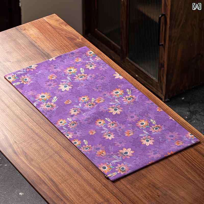 テーブルマット 新中華風 禅スタイル プリント柄 布製 高級感 防水 ライトラグジュアリー モダンインテ..