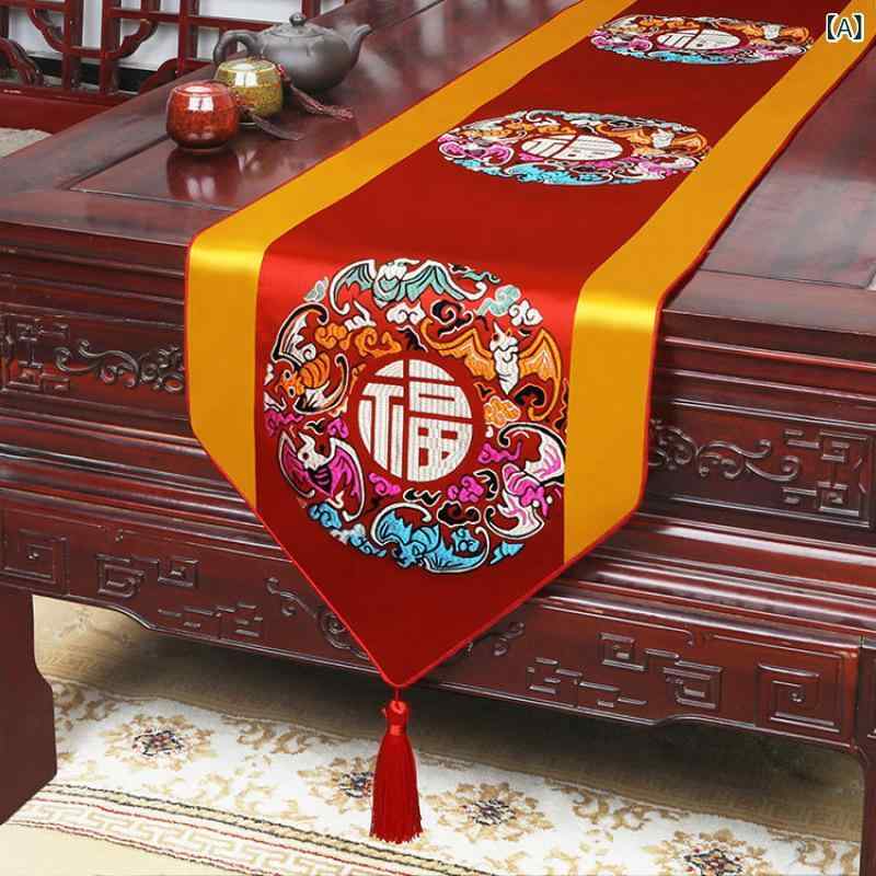 Rakuten - テーブルランナー マルチカバー 中国風 禅意 クラシック モダン アジアンテイスト 吉祥柄 インテリア リビング 玄関 ダイニング テレビ台 ベッドカバー