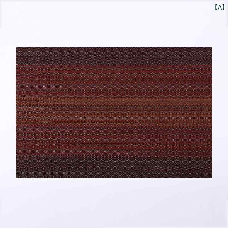 ランチョンマット PVC製 欧風 ストライプ 不規則模様 グラデーション テーブルマット コースター 食卓 ..