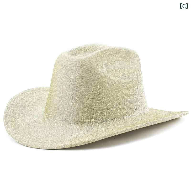 ハット 男女兼用 フラットトップ マット 光沢 ウエスタン カウボーイ ジャズハット パーティー ナイトクラブ ダンス イベント フェス UVカット 日よけ 防風 通気性 ポリエステル 通年