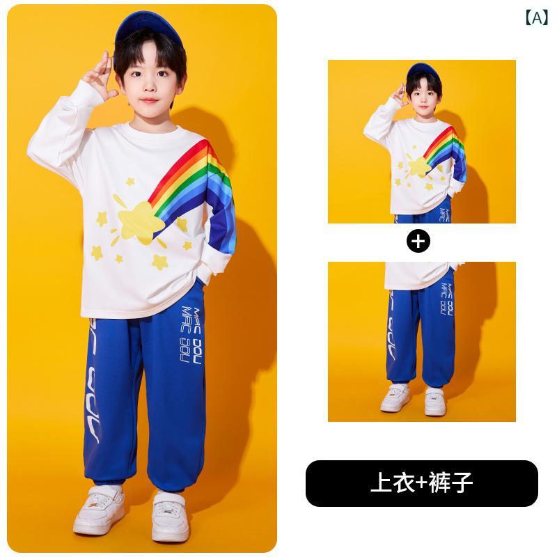 トップス キッズ 子供 男女兼用 スウェット トレーナー レインボー 虹色 チアリーディング 応援団 発表会 パフォーマンス ダンス 運動会 開会式 イベント 幼稚園 小学生 中学生 団体 ユニフォーム クラス服 ポリエステル 柔らか加工 ソフトタッチ