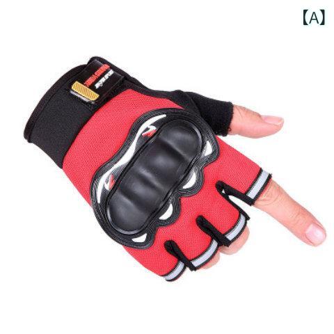 手袋 グローブ 男女兼用 バイク オートバイ ライディング サイクリング 自転車 ハーフフィンガー 半指 ..