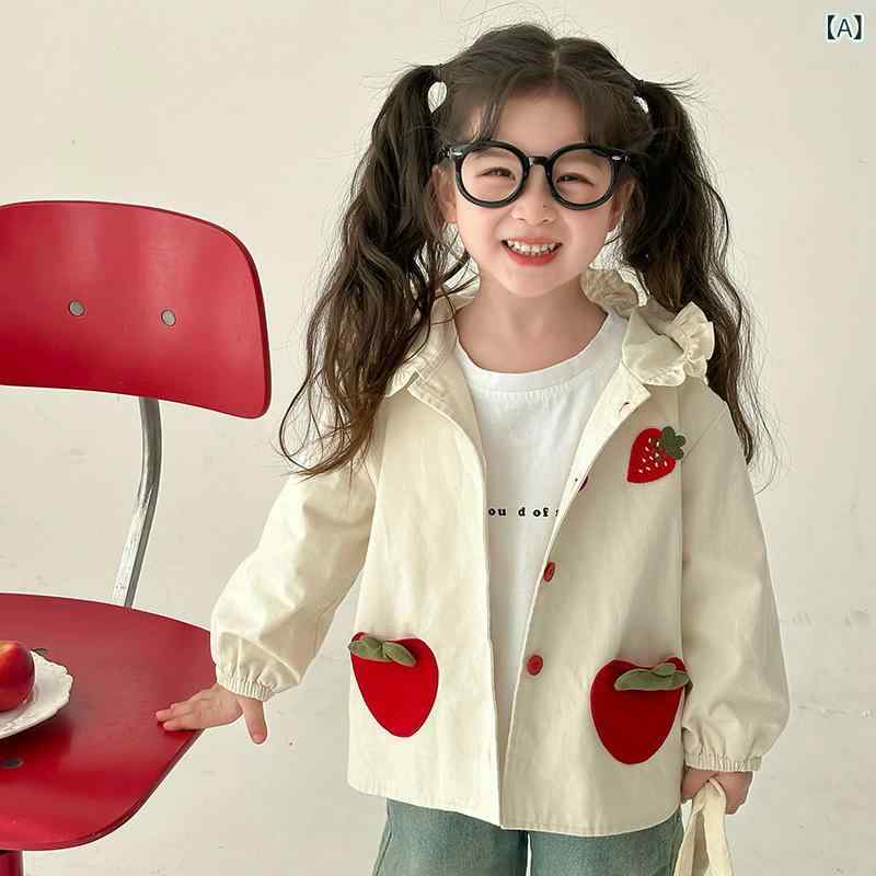 アウター 女の子 ベビー キッズ 春秋 ウィンドブレーカー ジャケット コート おしゃれ トレンド フード付き カジュアル 柔らかな ジップアップ 長袖 韓国系 綿混紡 アイボリー