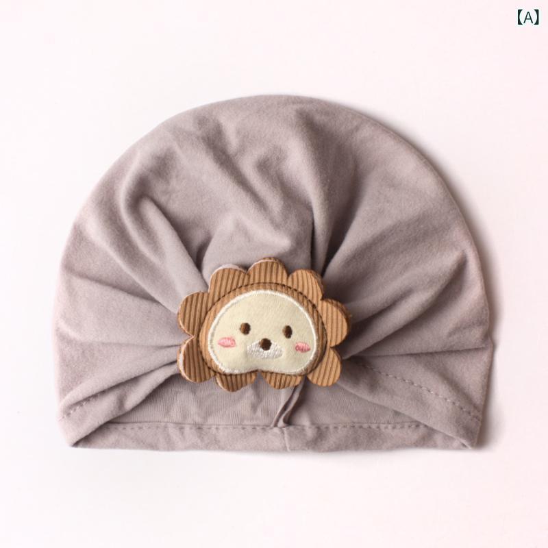 ベビー帽子 新生児 赤ちゃん 幼児 子供用 欧米風 かわいい ライオン キャラクター ニット帽 保温 防寒 ..