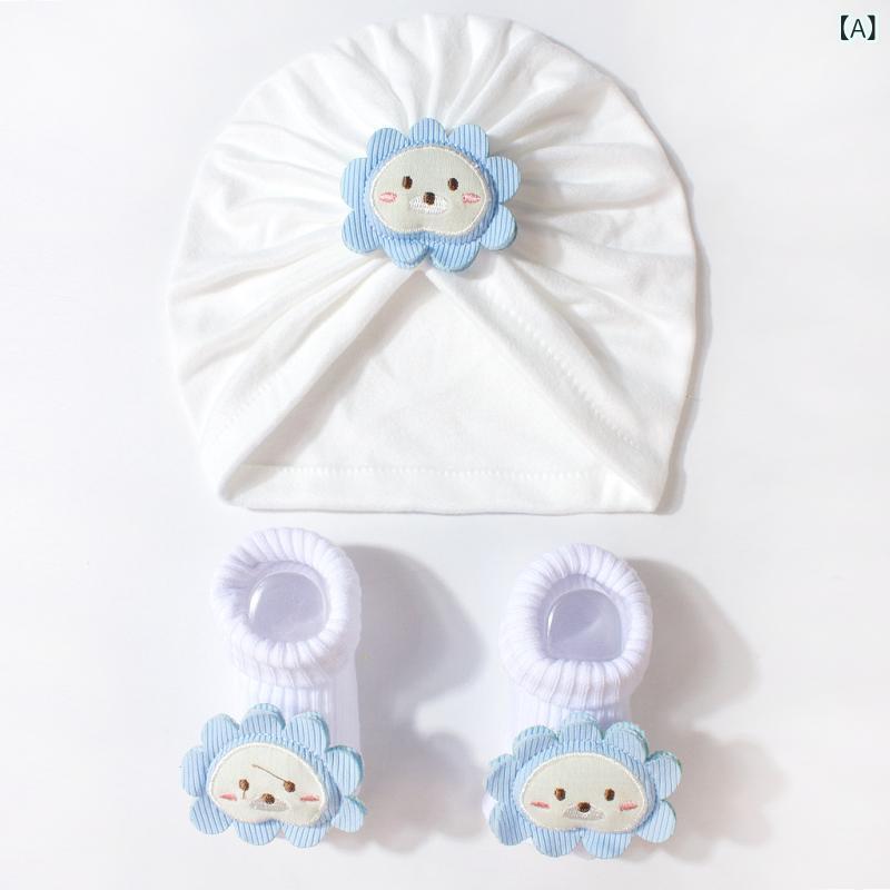 ベビー 帽子 ソックス セット ライオン キャラクター柄 かわいい 赤ちゃん 子供用 ...