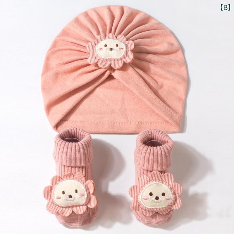 ベビー 帽子 ソックス セット ライオン キャラクター柄 かわいい 赤ちゃん 子供用 ...