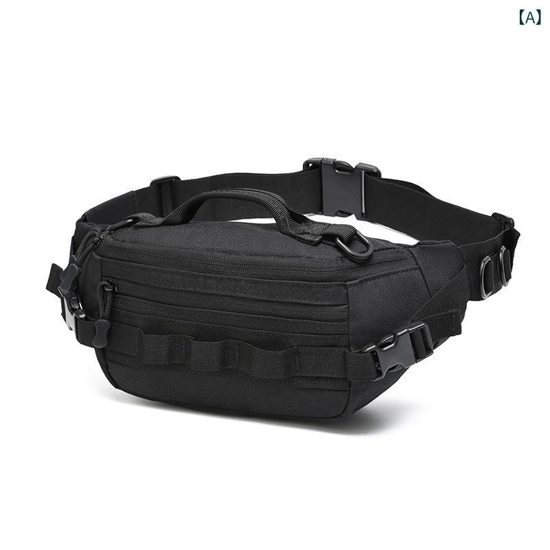 ・素材: 900D・機能: 防水、超軽量、抗菌、耐摩耗、容量拡張、収納可能・性別: ユニセックス・カラー展開: ブラック、カーキ、ブラックカモ、軍用グリーン、CPカラー・スタイル: アーバンアウトドア・柄: 無地・裏地素材: ポリエステル・カテゴリ: ウエストバッグ