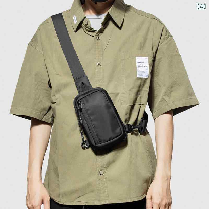 ボディバッグ メンズ 男性用 ミニ 軽量 シンプル ショルダーバッグ ウエストポーチ スマホポーチ スポーツ ランニング ブラック ナイロン オックスフォード 普段使い 旅行 アウトドア ウォーキング