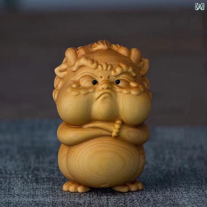 置物 崖柏 タイハンサイプレス 天然木 覇王 天禄 貔貅 神獣 彫刻 開運 招財 金運 魔除け 幸運 縁起物 オブジェ インテリア 玄関 リビング デスク 風水