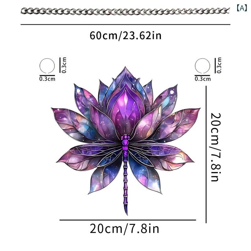 インテリア雑貨 カラフル 鮮やか 蓮の花 2D平面 アクリル 窓飾り ウォールデコレーション 吊り下げ式 ..
