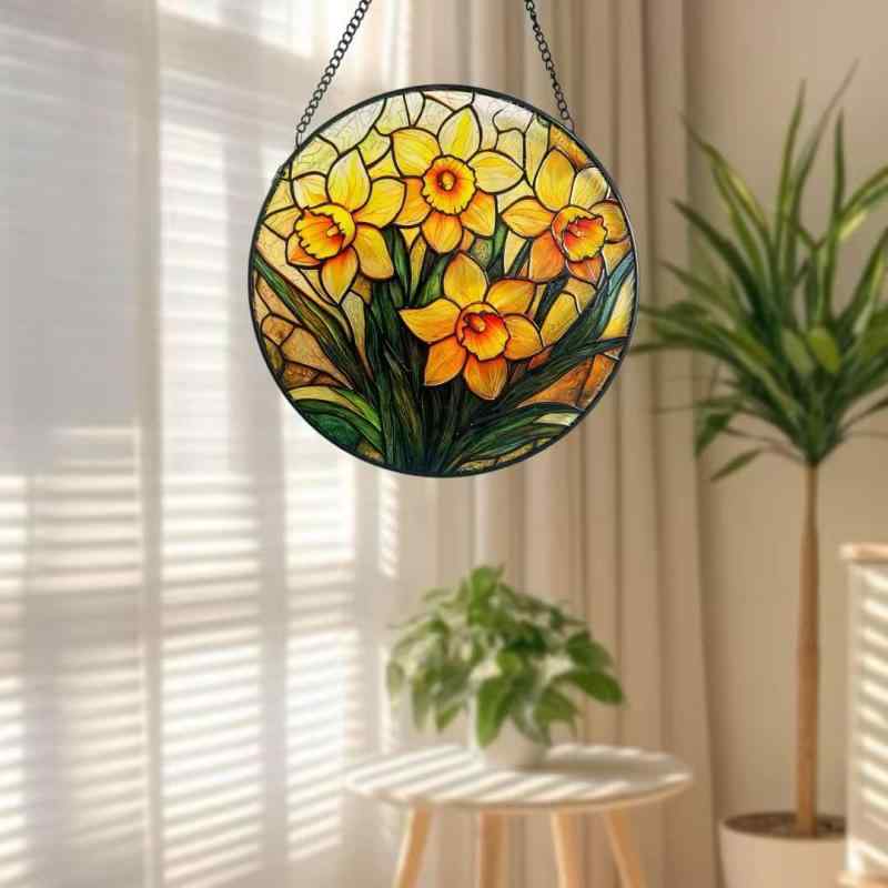 ガラス飾り皿ステンドグラス吊り下げ...