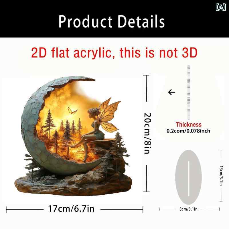 卓上オブジェ エルフ アクリル ボヘミアンスタイル 台座付き 防水 耐摩耗性 書斎 寝室 リビング デスク 飾り 置物 インテリア雑貨(x2)