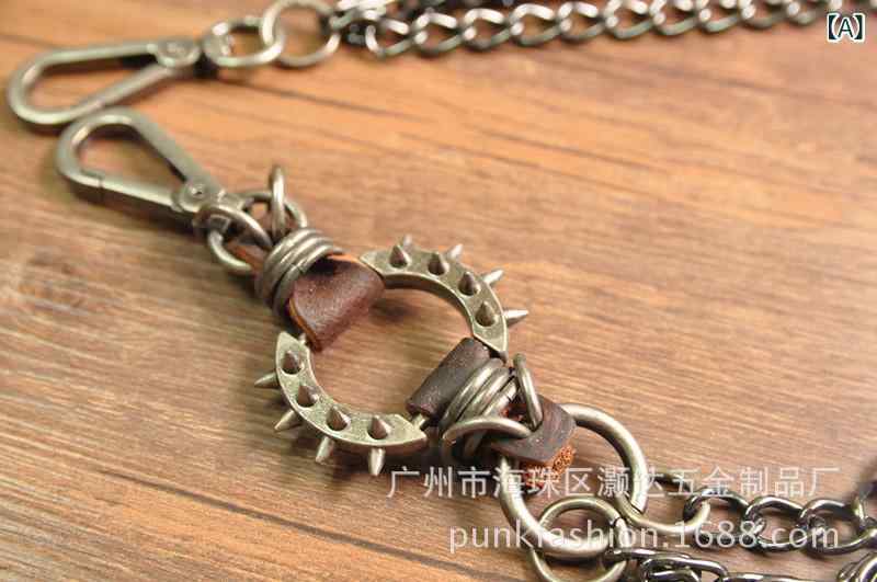アクセサリー メンズ パンツチェーン 細身 キーチェーン パンク ヒップホップ ストリート ダンス 個性的 シンプル レトロ メタル製 ファッション小物 黒 コーヒー カジュアル
