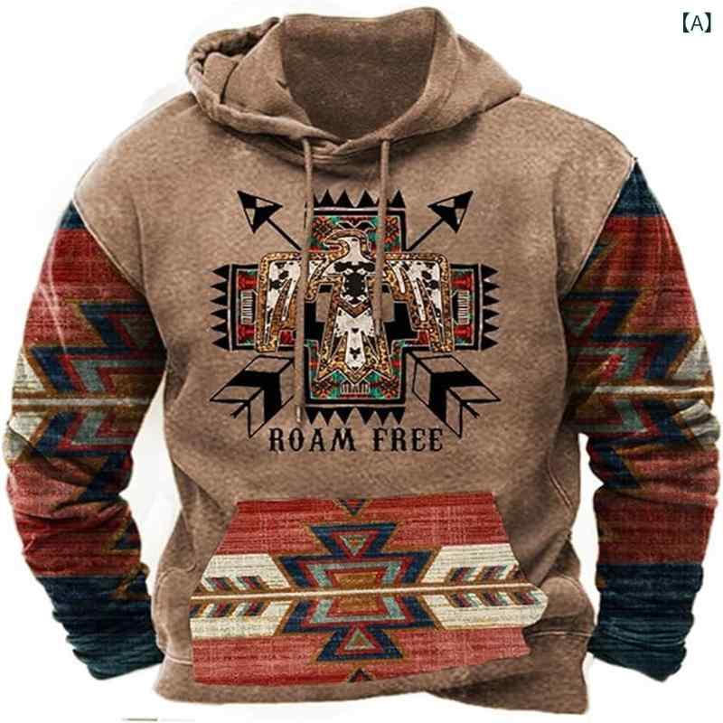 パーカー メンズ 3Dプリント デニム風 フード付き ドローコード カンガルーポケット 長袖 ゆったり スウェットシャツ プルオーバー ストリート カジュアル アメカジ トップス ポリエステル