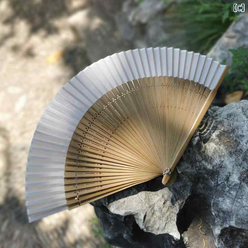 扇子 グラデーション 中国風 絹製 竹製 手作り 折りたたみ 携帯用 チャイナドレス ...