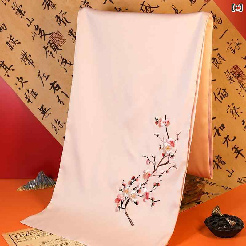 ストール マフラー 苏州刺繍 中国伝統工芸 ポリエステル 繊細な花柄デザイン エレガント 高級感 文芸風 ビジネスシーン オフィス カジュアル 普段使い ギフト 贈り物