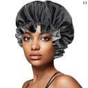 ナイトキャップ レディース 二重構造 フリル おしゃれ 伸縮性抜群 ヘアキャップ 就寝用 美容ヘアケア 髪の保護 寝癖防止 通気性 蒸れにくい 室内帽(x2)