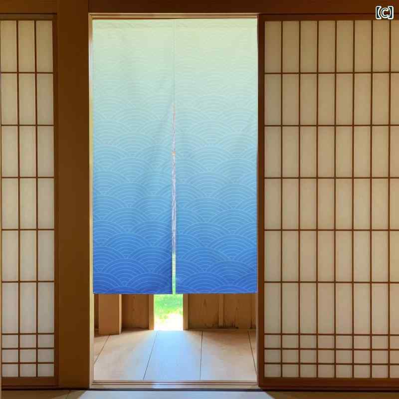 のれん 北斎浮世絵 富士山 和柄 ポリエステル製 間仕切り 目隠し リビング キッチン 寝室 玄関 トイレ 脱衣所 風水 開運 インテリア おしゃれ 和モダン カフェカーテン ロング丈 ショート丈 冷暖房効率 風除け