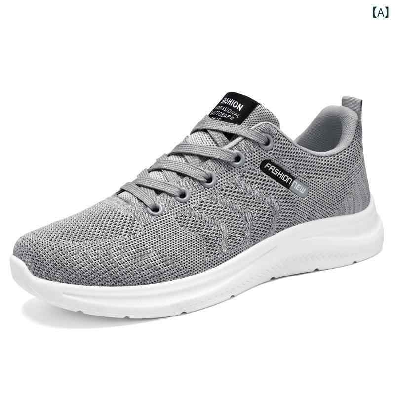 スニーカー メンズ ランニングシューズ スポーツ カジュアル ウォーキング 通気性 メッシュ フライニット ソフトソール 柔軟性 軽量 吸湿速乾 PVCソール ローカット 紐靴 シンプル 普段使い 快適