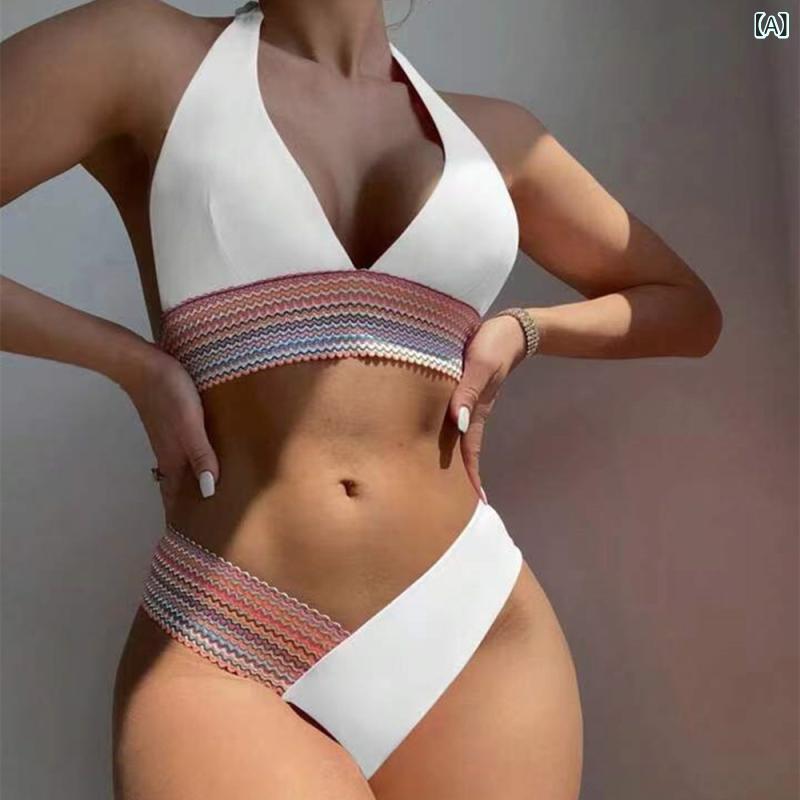 ビキニ レディース セパレート 水着 ホルターネック 無地 胸パッド付き ノンワイヤー セクシー ビーチ リゾート スイムースウェア
