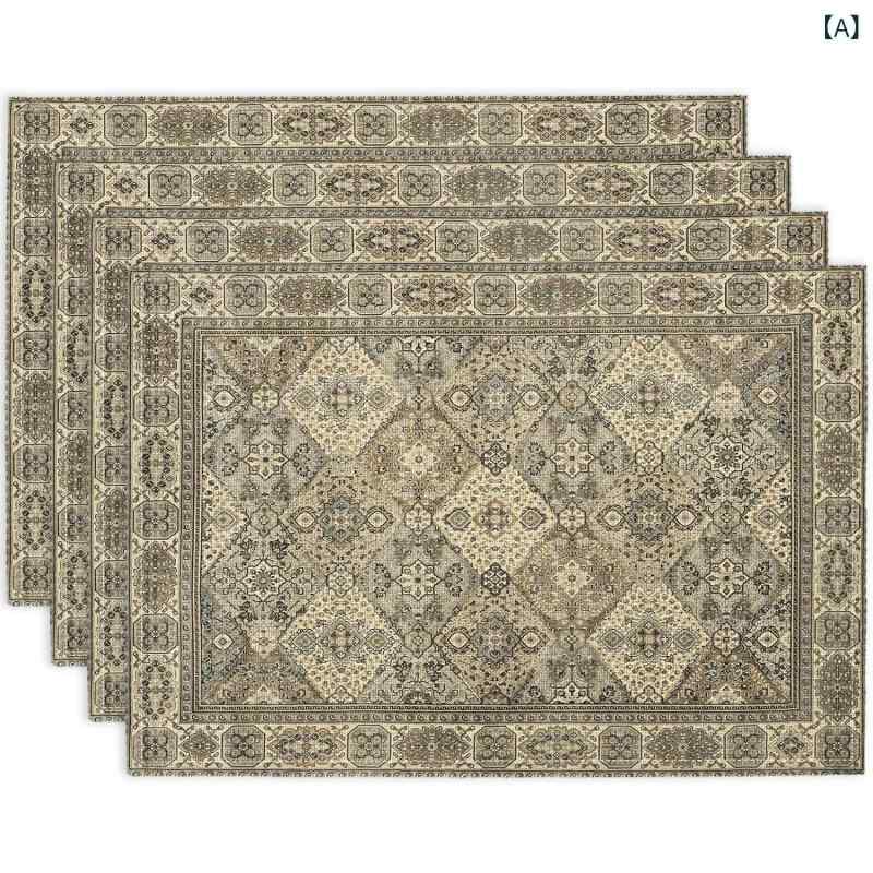 ランチョンマット 食卓マット テーブルマット モダン ボヘミアン柄 ポリエステル製 季節の行事 ホリデ..