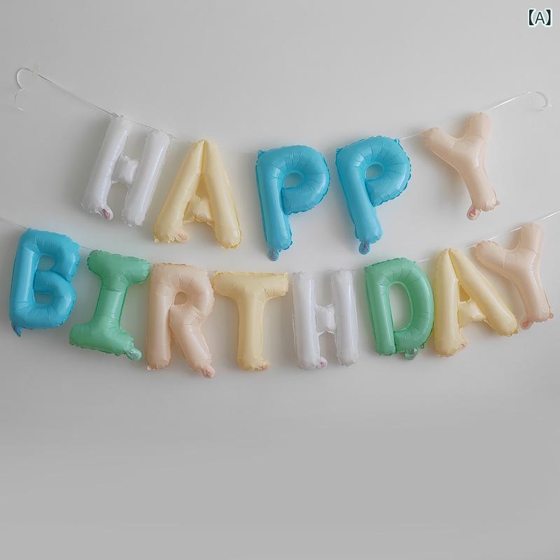 Balloon - バルーン 誕生日 バースデー ハッピーバースデー レター アルミバルーン アルファベット 文字 風船 パーティー デコレーション 背景 飾り付け マカロンカラー かわいい おしゃれ お祝い 記念日 イベント