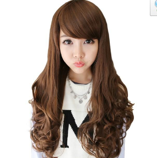 ウィッグ メンズ フルウィッグ ロング 梨花巻き 斜めバンス 自然 ボリューム かつら ヘアアレンジ ネット付き イメチェン 耐熱 韓国風