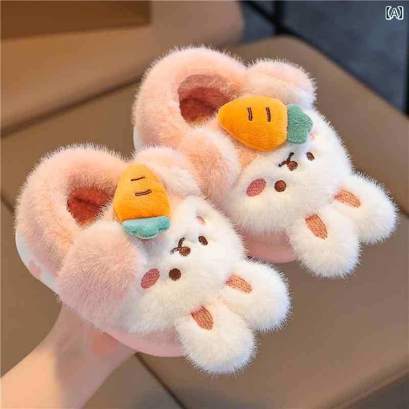 Other - ルームシューズ キッズ 女の子 ベビー 幼児 かわいい プリンセスデザイン かかと付き 保温 ボア もこもこ ふわふわ 厚手 綿混 フリース EVAソール 室内履き あったか 秋冬 防寒