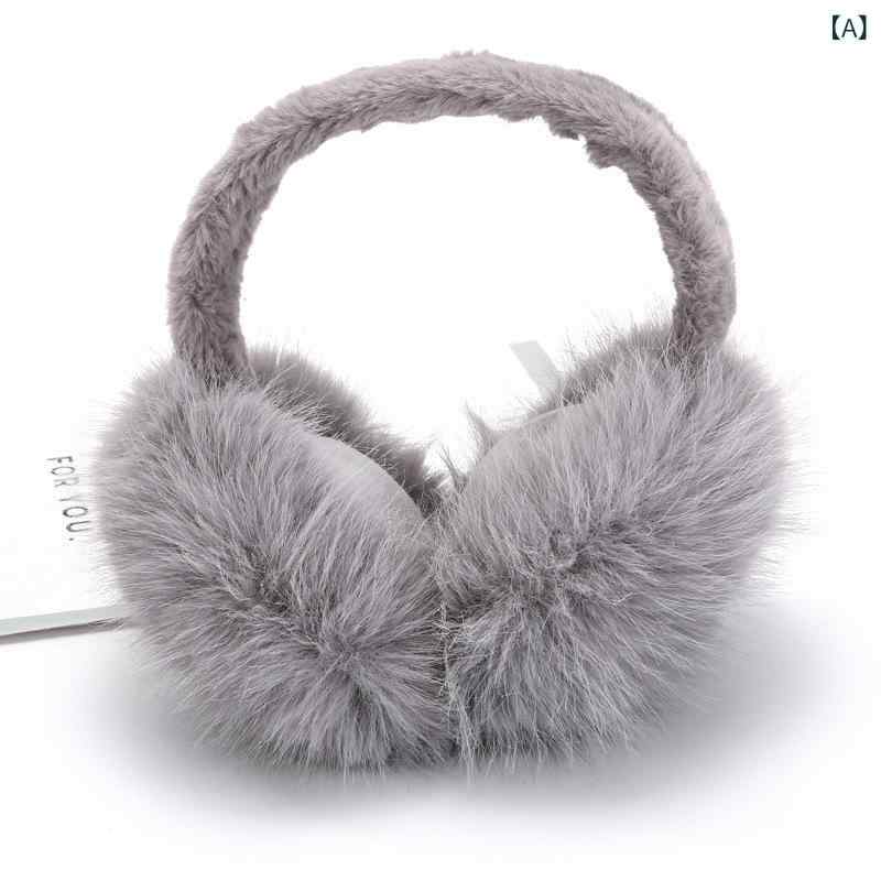 イヤーマフ レディース 冬用 かわいい フォックスファー調 ボア アクリル 折りたたみ 防寒 あったか 耳当て イヤーウォーマー