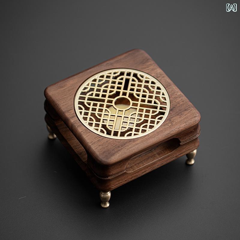 ティーウォーマー ウォールナット材 キャンドル式 保温器 花茶 紅茶 日本茶 ポット用 家庭用 ホテル用 業務用 和モダン おしゃれ 上質