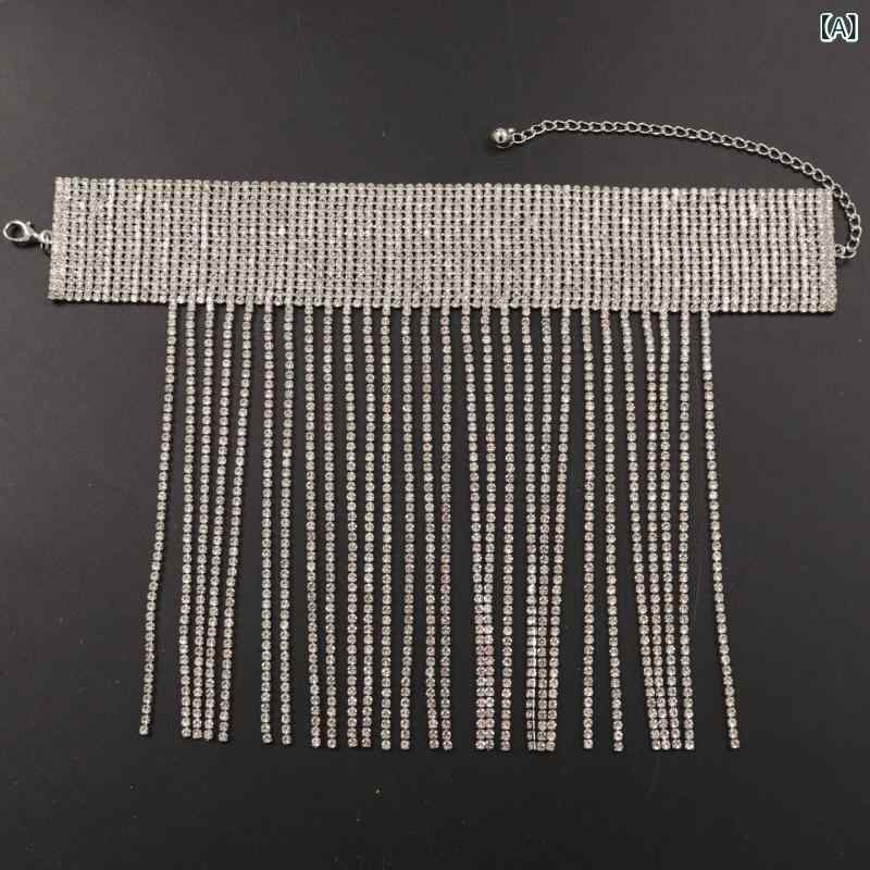 アンクレット レディース 欧米風 ボリューム感 輝く フルラインストーン タッセル ハイヒール 足元アク..