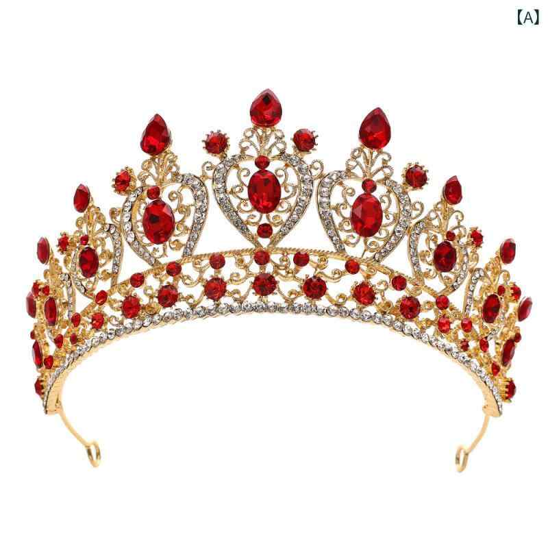 ヘッドドレス レディース ゴージャス ブライダル 王冠 ティアラ クラウン 欧米風 おしゃれ ラインスト..