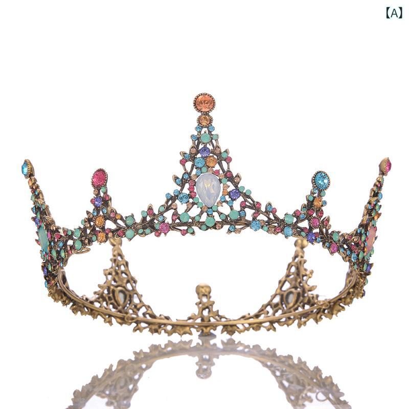 ヘッドドレス レディース 欧米風 レトロ バロック 結婚式 披露宴 前撮り 花嫁 ブライダル ラウンドクラ..