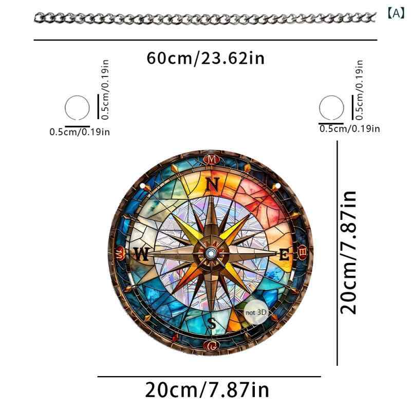 窓飾り 海 船 灯台 モチーフ 2D アクリル製 虹色 ホログラム フィルム 吊り下げ ウィンドウデコレーション 玄関 ドア ポーチ インテリア 装飾(x2)