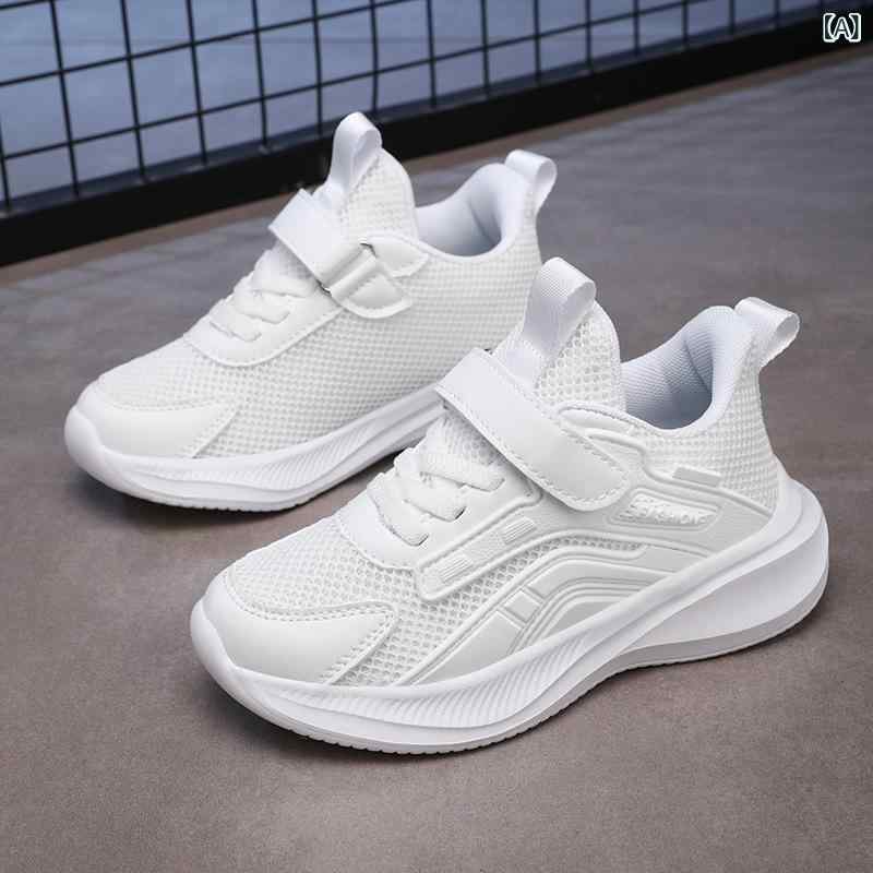 ・カテゴリ: メッシュシューズ・スタイル: カジュアル・アッパー素材: メッシュ生地・ソール素材: EVA・機能: 通気性、軽量・厚さ: 普通・留め具: 面ファスナー・柄: 無地・性別: ユニセックス・対象年齢: 4〜6歳、7〜12歳、13〜16歳・適応場所: 屋内・カラー展開: ホワイト (メッシュ)、ベージュ (メッシュ)、パープル (メッシュ)、ホワイト (レザー調)、ベージュ (レザー調)、パープル (レザー調)・サイズ展開: 28、29、30、31、32、33、34、35、36、37、38、39