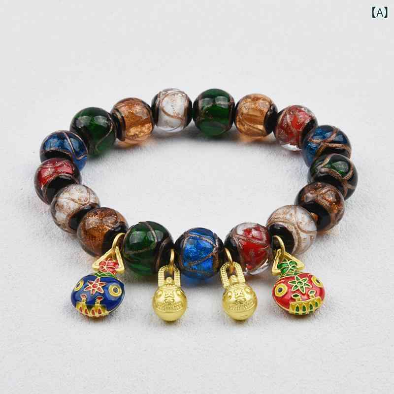 ・主な素材: ガラス/琉璃・スタイル: レトロ・対象: ユニセックス・形状: 幾何学・加工方法: ハンドメイド・適用場面: 結婚祝い、誕生日、旅行記念、お祭り、新築祝い、展示会、販促品・サイズ展開: 10mm 19粒、12mm 17粒・カラ...