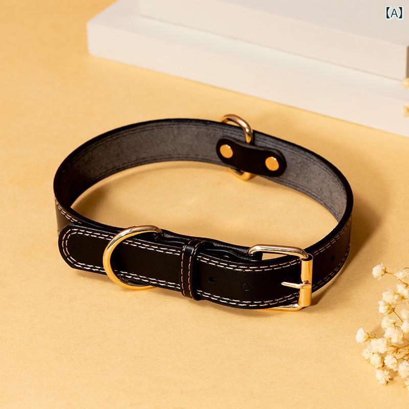 犬用首輪 中小型犬用 PUレザー 合成皮革製 シンプル カジュアル おしゃれ 耐久性 ドッグアクセサリー ..